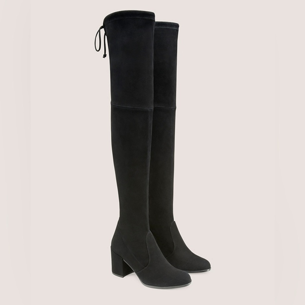 Stuart Weitzman Tieland Over-The-Knee Black Suede Boots